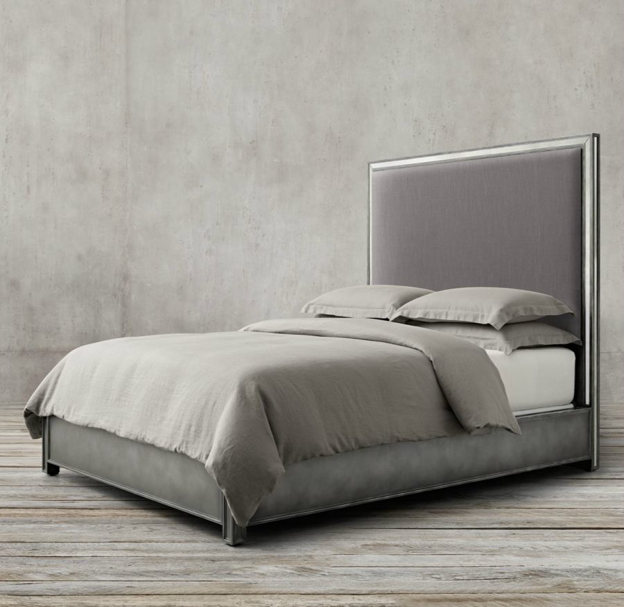 Chic upholstered bed from Restoration Hardware