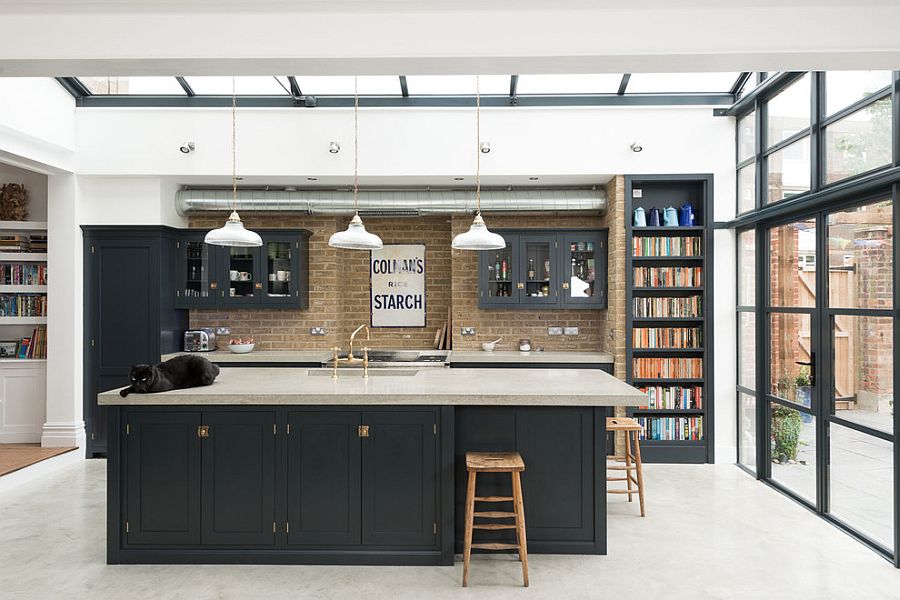 Clean straight lines give the industrial kitchen a modern feel [Design: deVOL Kitchens]