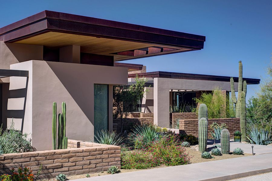 Clever use of overhangs offer protection from the harsh desert sun