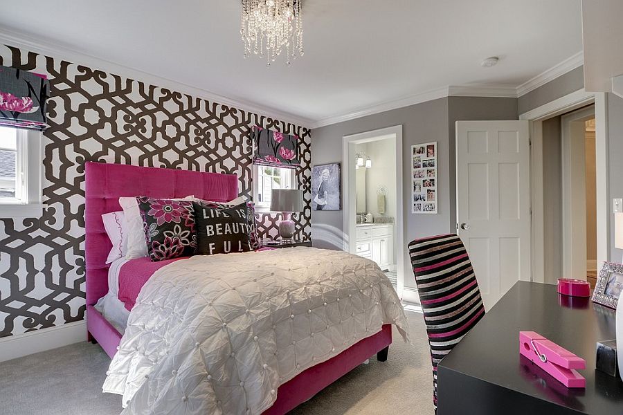 girls bedroom in grey