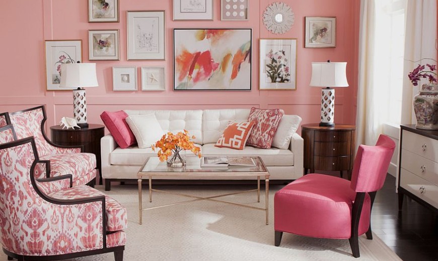 20 Classy and Cheerful Pink Living Rooms