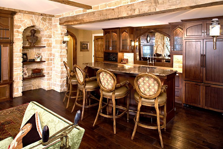 Custom blend of two different stones can create a unique kitchen with traditional appeal