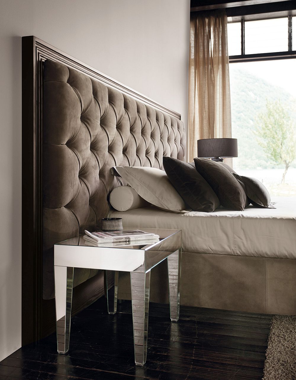 Custom headboard allows you to incorporate various styles and finishes