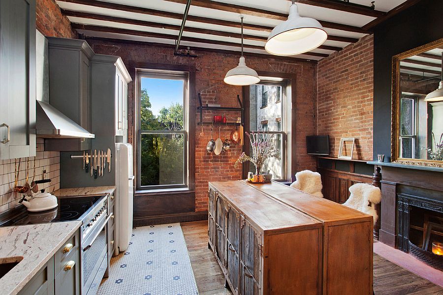 Custom kitchen island conceals ample storage