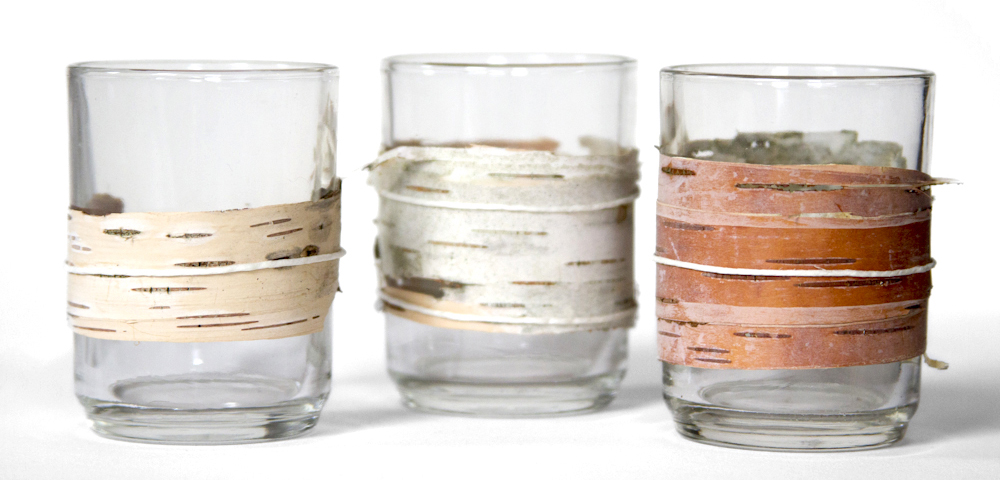 DIY birch bark candleholders from My Kitchen Sink