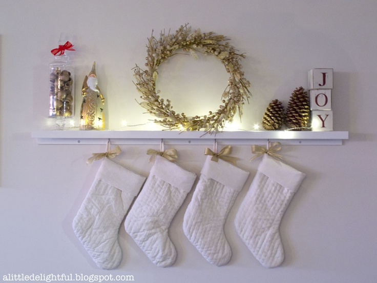 DIY mantel with simple Christmas decor