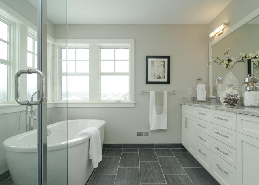 Dream bathroom with clean grout