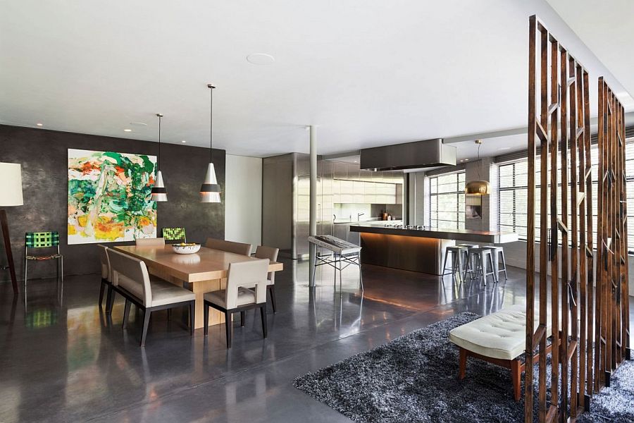 Expansive dining area of the 5,000 square foot London penthouse