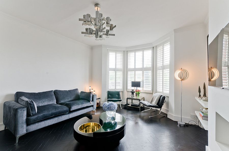 Exquisite black coffee table with a hint of gold