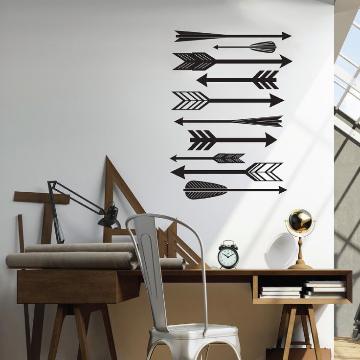 Feathered arrow wall decals