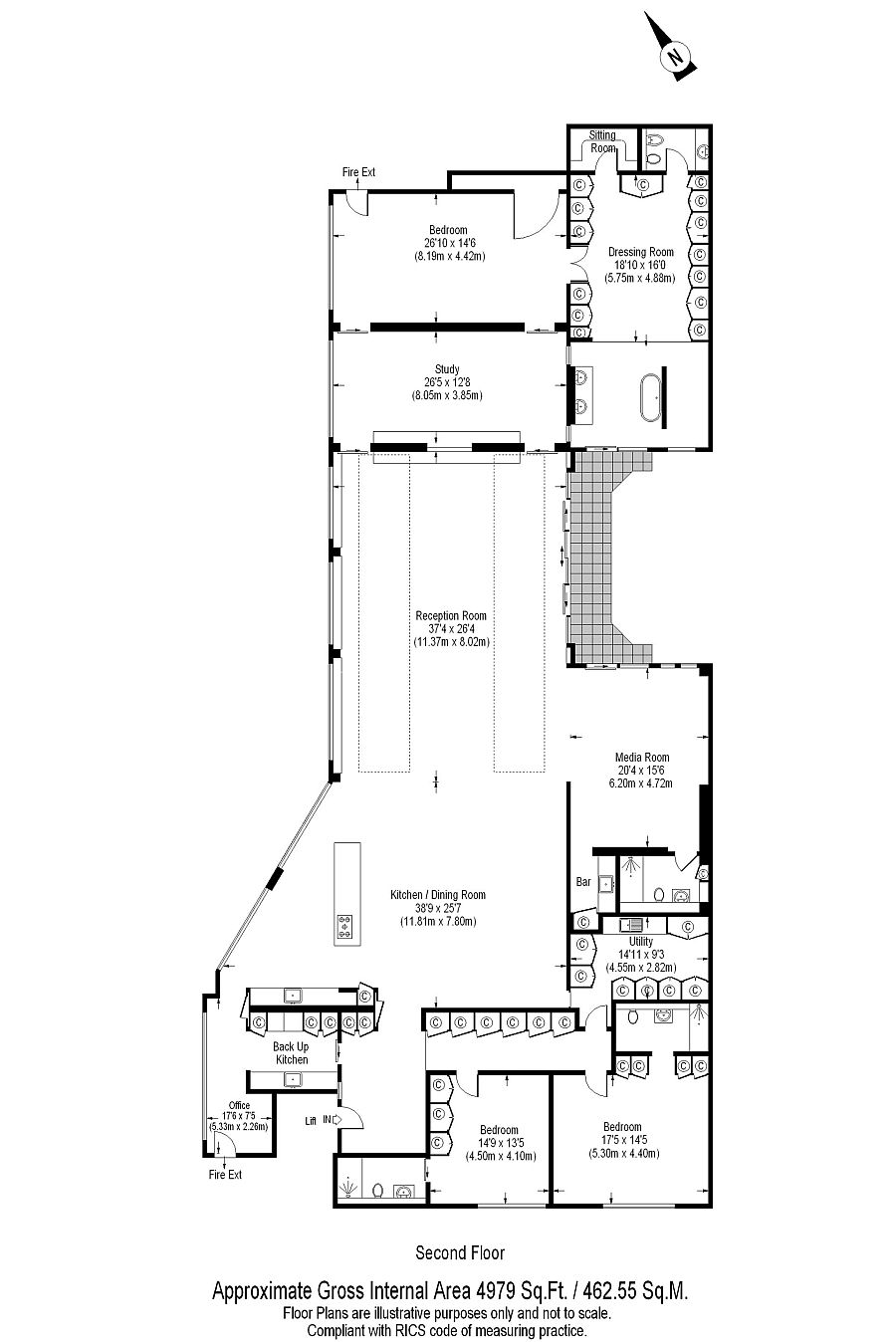 Floor plan of the luxurious London penthouse