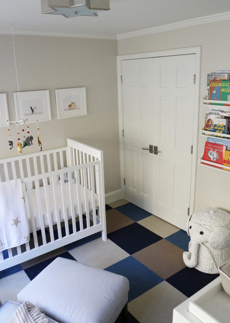 Flor carpeting in a modern nursery