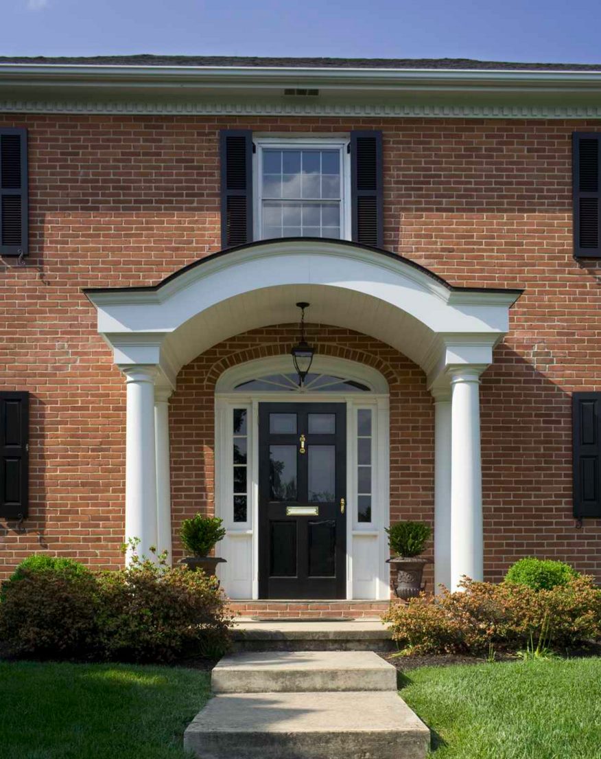 Front door on a sunny day