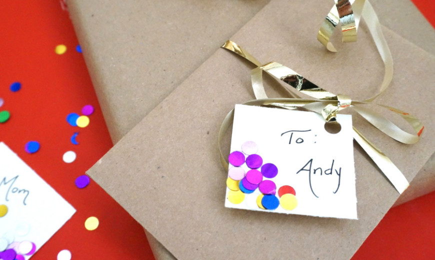 Styling and Personalizing: DIY Confetti Gift Tags