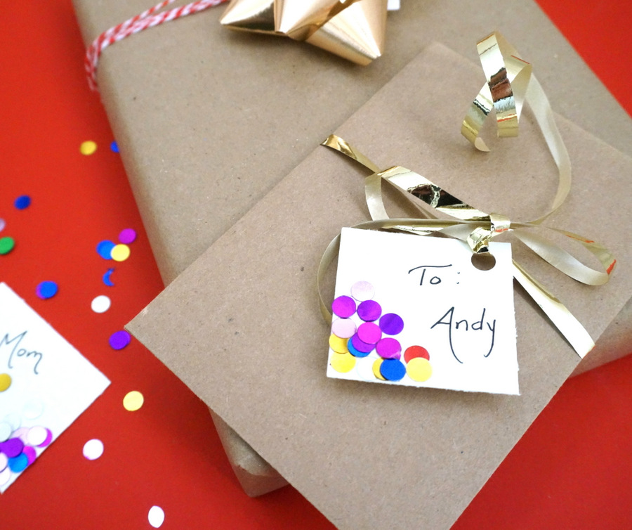 Styling And Personalizing DIY Confetti Gift Tags