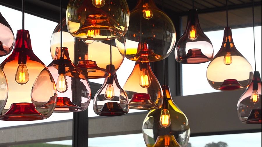 Gorgeous glassy pendant draws inspiration from rain drops