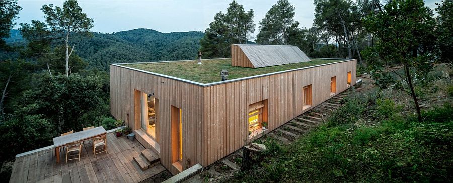 Gorgeous green roof of the home improves its insulation