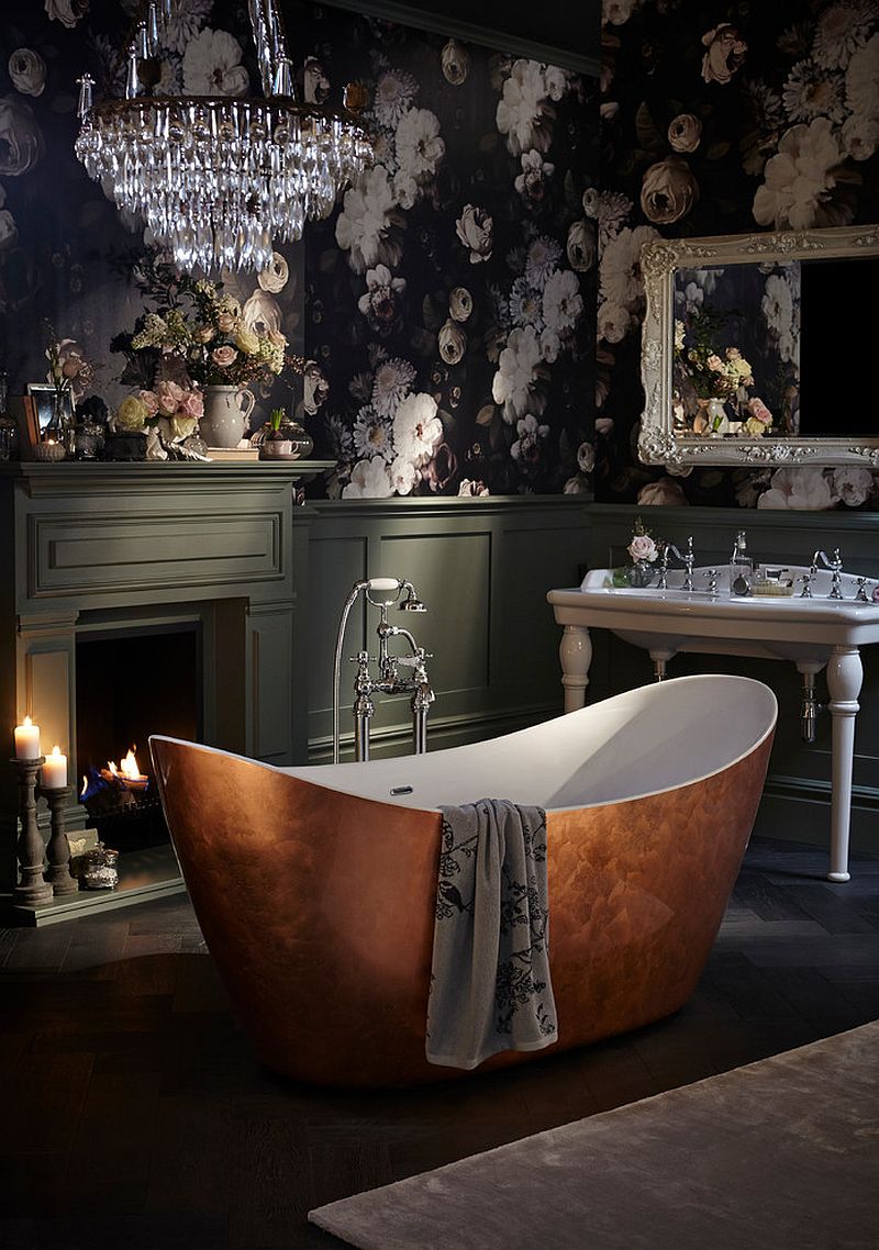 Gorgeous shabby chic bathrooms are not always about white!