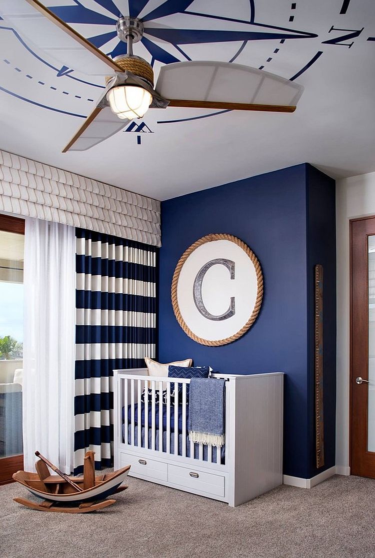 Hard to miss the nautical influence in this nursery [Design: Camico Graphics]