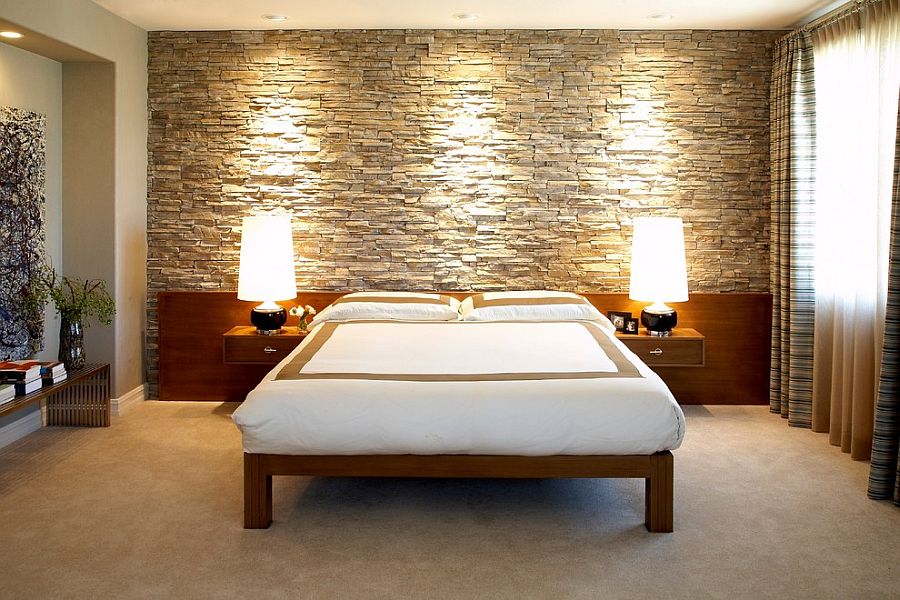 25 bedrooms that celebrate the textural brilliance of stone walls