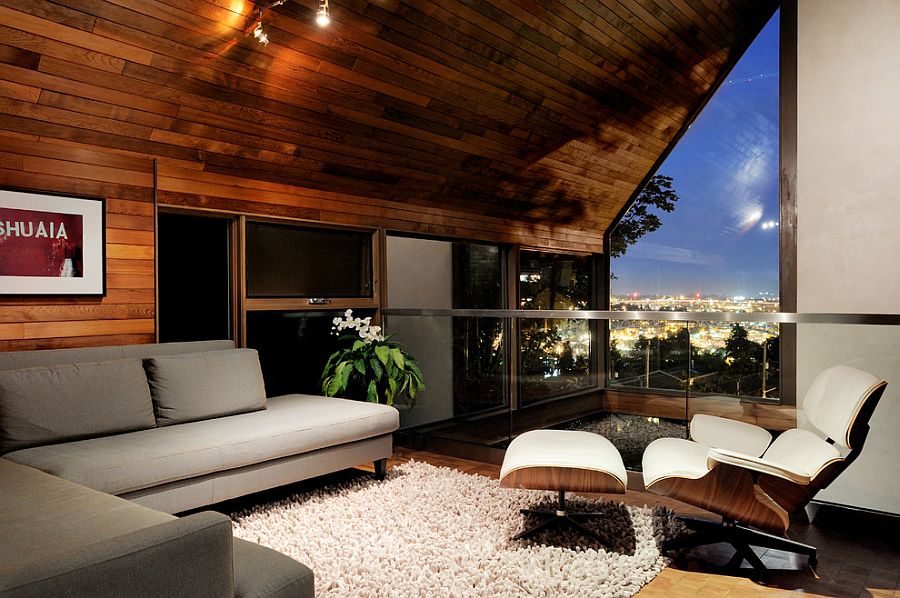 Loft-styled sitting area with fabulous view of the city