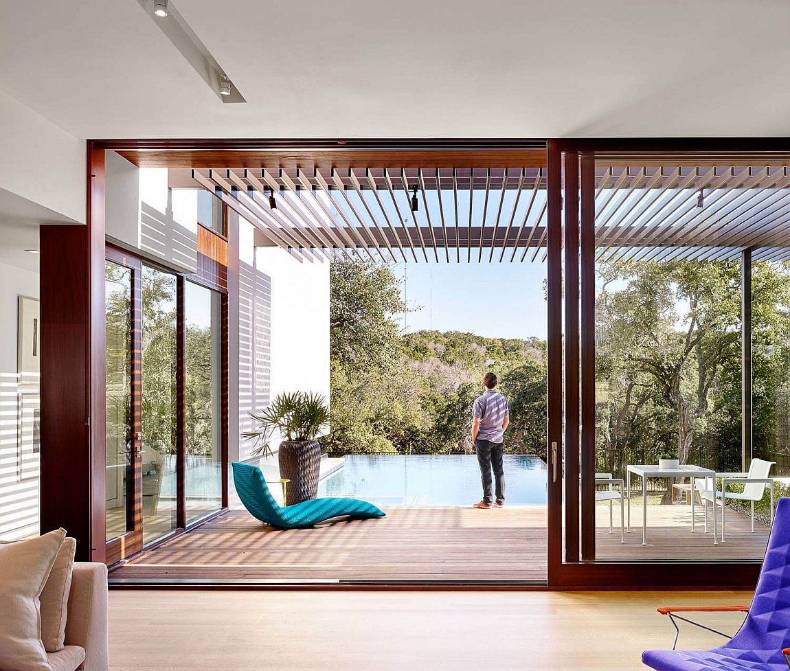 Lovely view of the natural landscape from the rear deck and pool