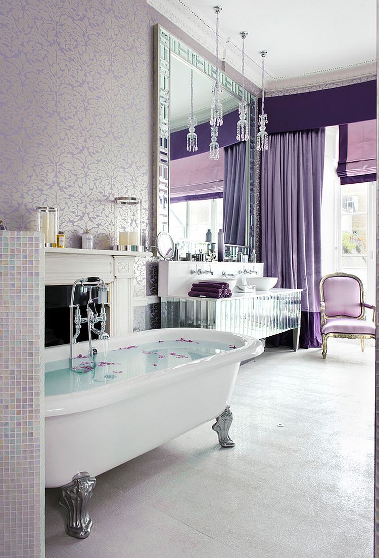 Luxurious bathroom in majestic purple is all about glam [Design: Interior Desires UK]