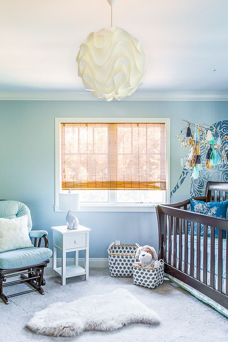 Mercado Baskets in a pewter make a cute and practical addition to the nursery