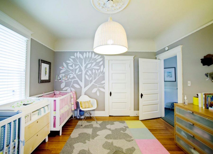 Nursery with a creative Flor tile rug