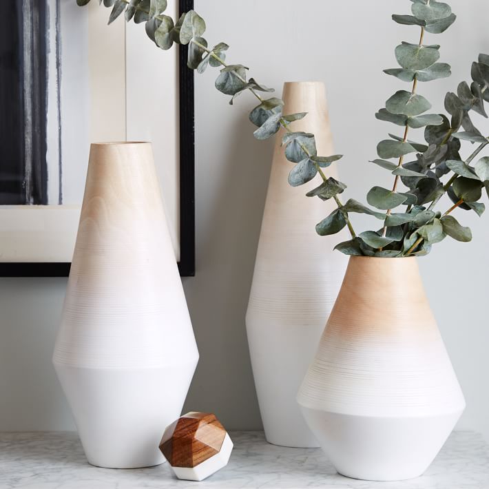 Ombre wood vases from West Elm