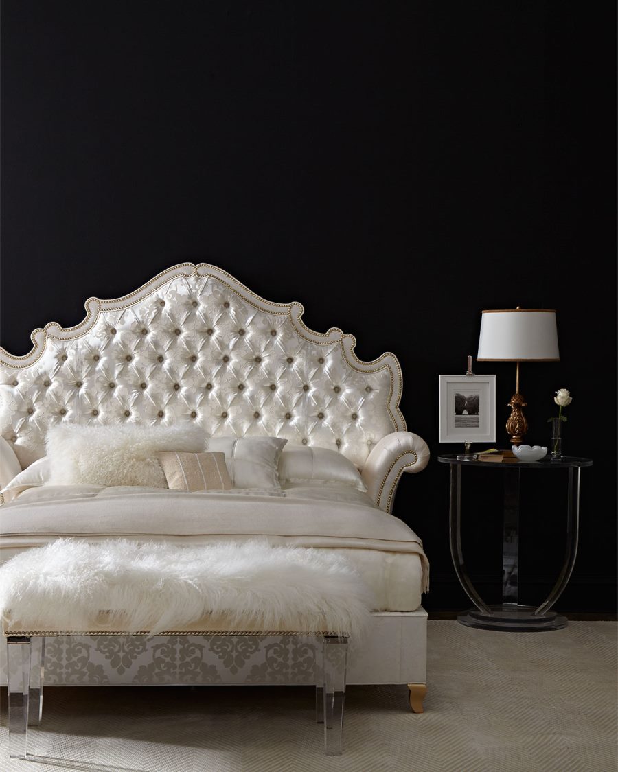 Opulent tufted bed from Horchow