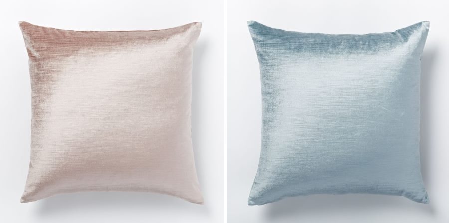 Pink and blue pillows from West Elm