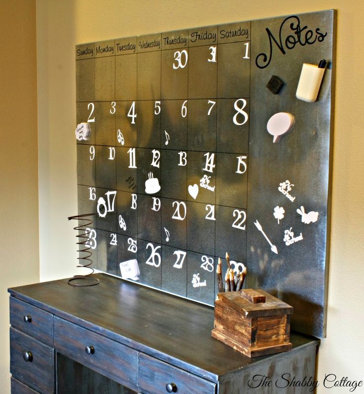 Pottery Barn inspired oversized galvanized calendar