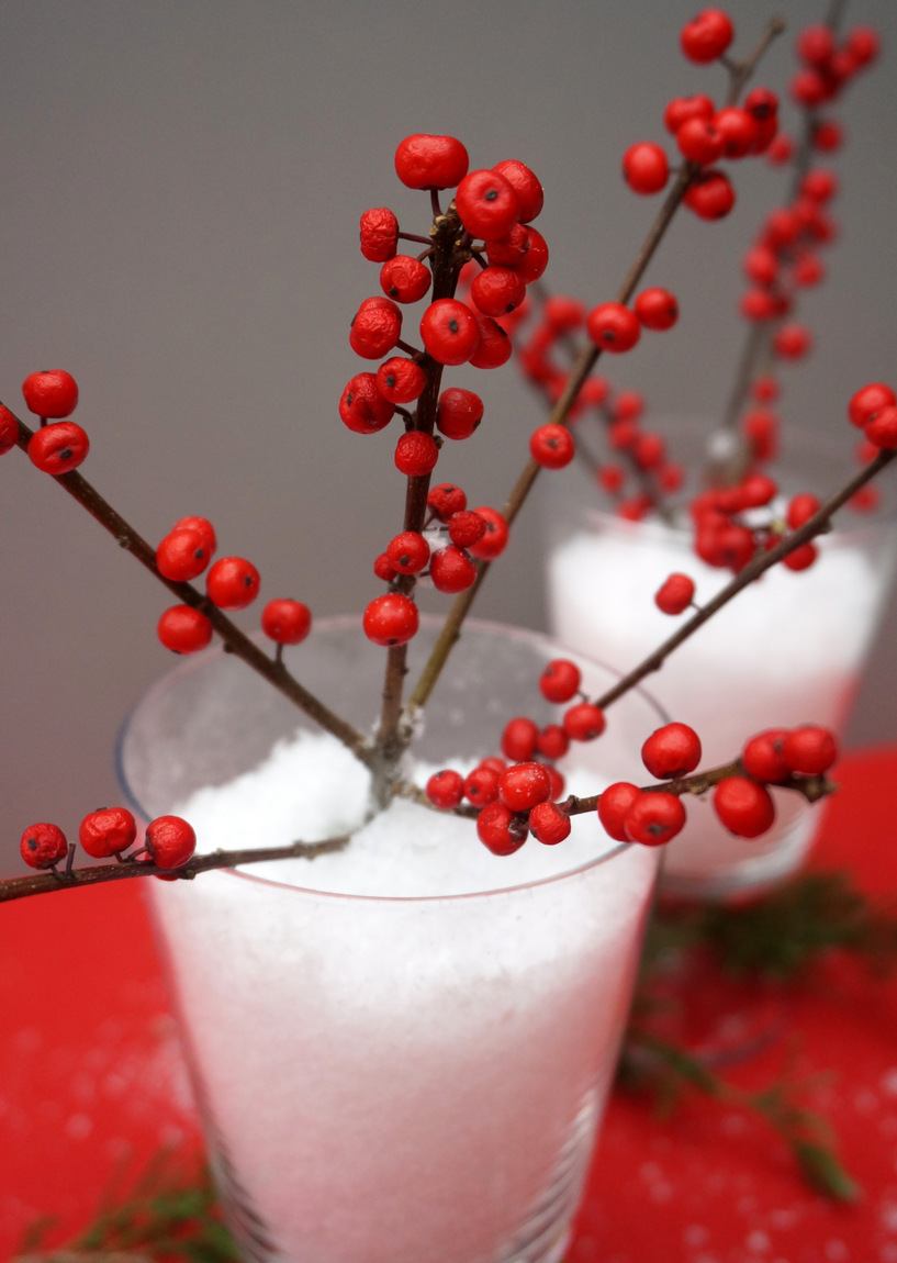 Red berry holiday centerpiece