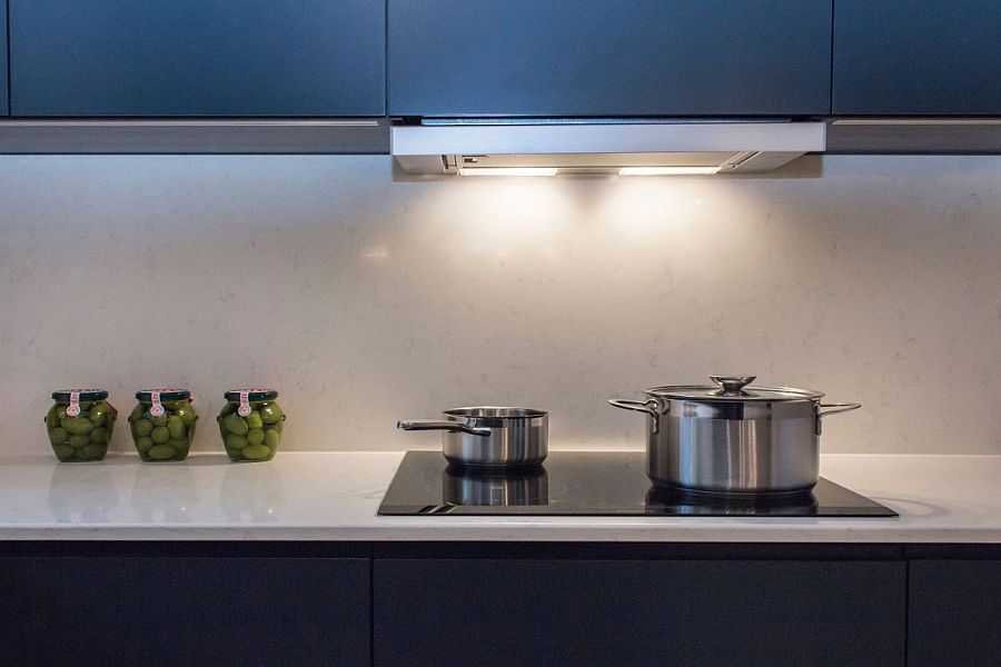 Revamped kitchen of the london apartment with smart lighting