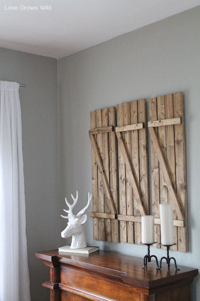 Rustic DIY barn wood shutters