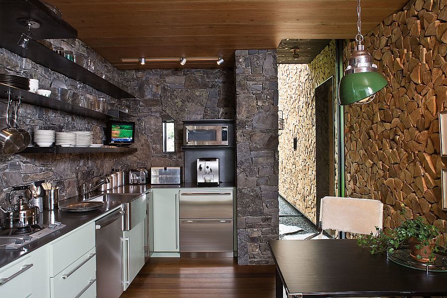 Rustic kitchen that is all about stone! [Design: Andersson-Wise Architects]