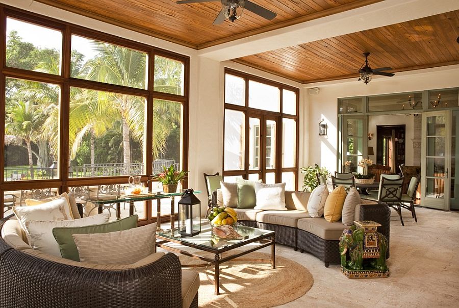 Screened outdoor living for those who love an expansive sunroom! [Design: Taylor & Taylor]