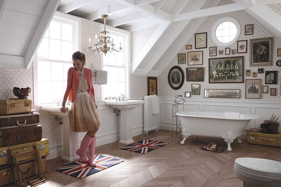 Shabby chic bathroom with a modern twist