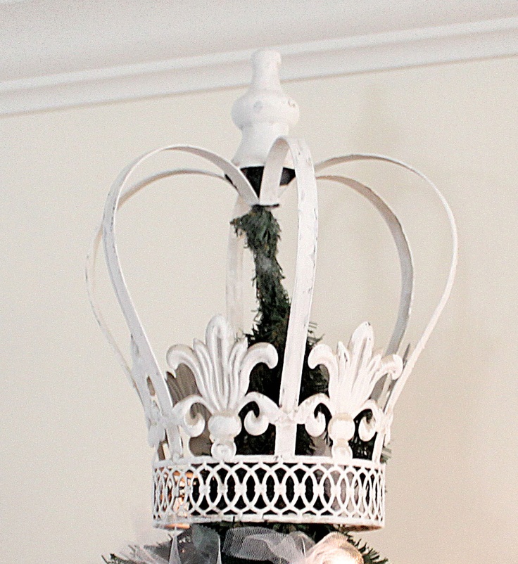Shabby chic crown tree topper
