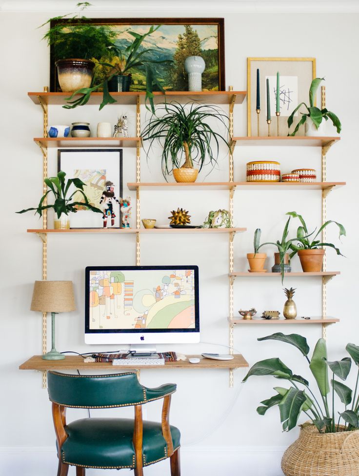 Shelves that look like trees when you dress them up with plants