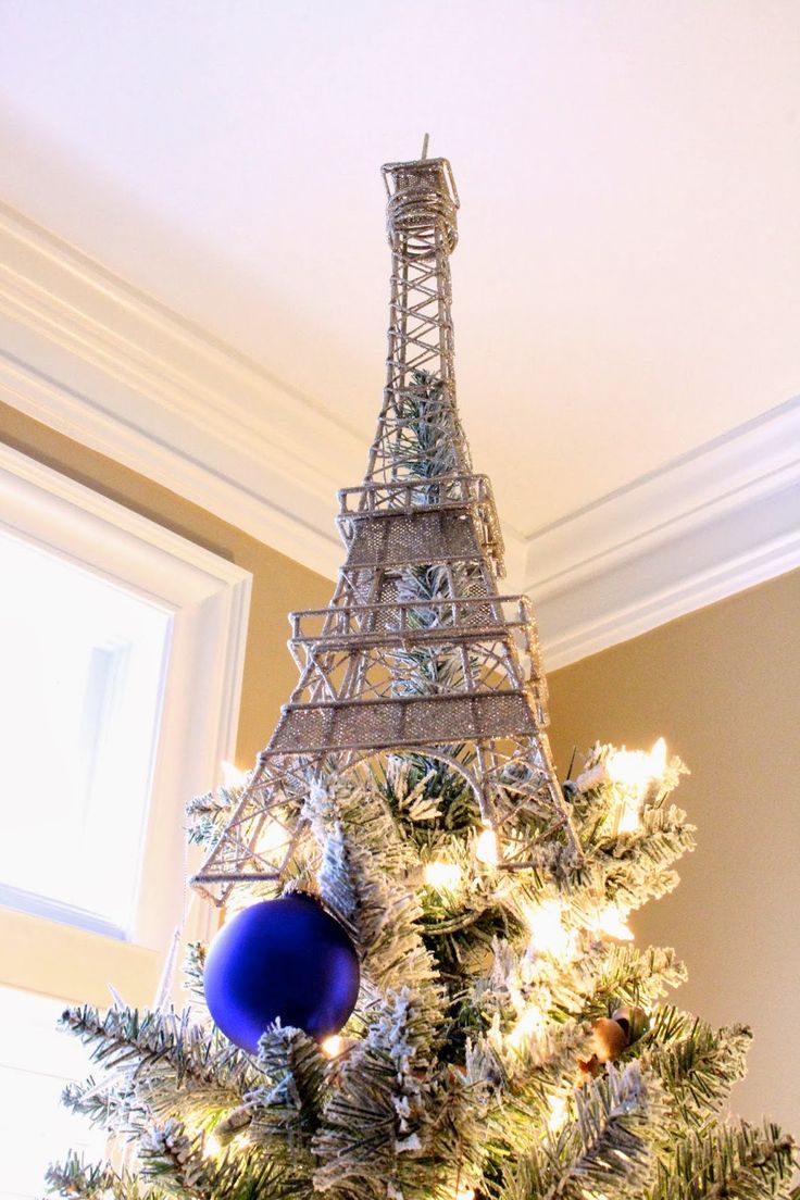 Shimmering Eiffel Tower tree topper