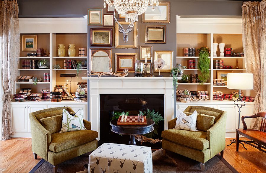 Smartly placed empty frames allow you to switch between decorative pieces with ease [From: Patrick Heagney Photography]