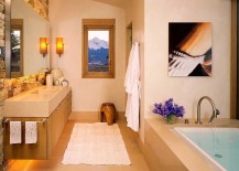 Stone-wall-in-the-bathroom-brings-cabin-style-to-the-modern-setting-217x155