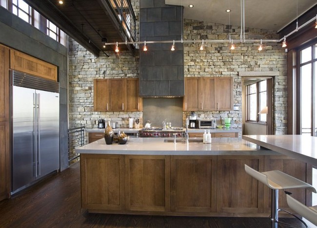 30 Inventive Kitchens with Stone Walls