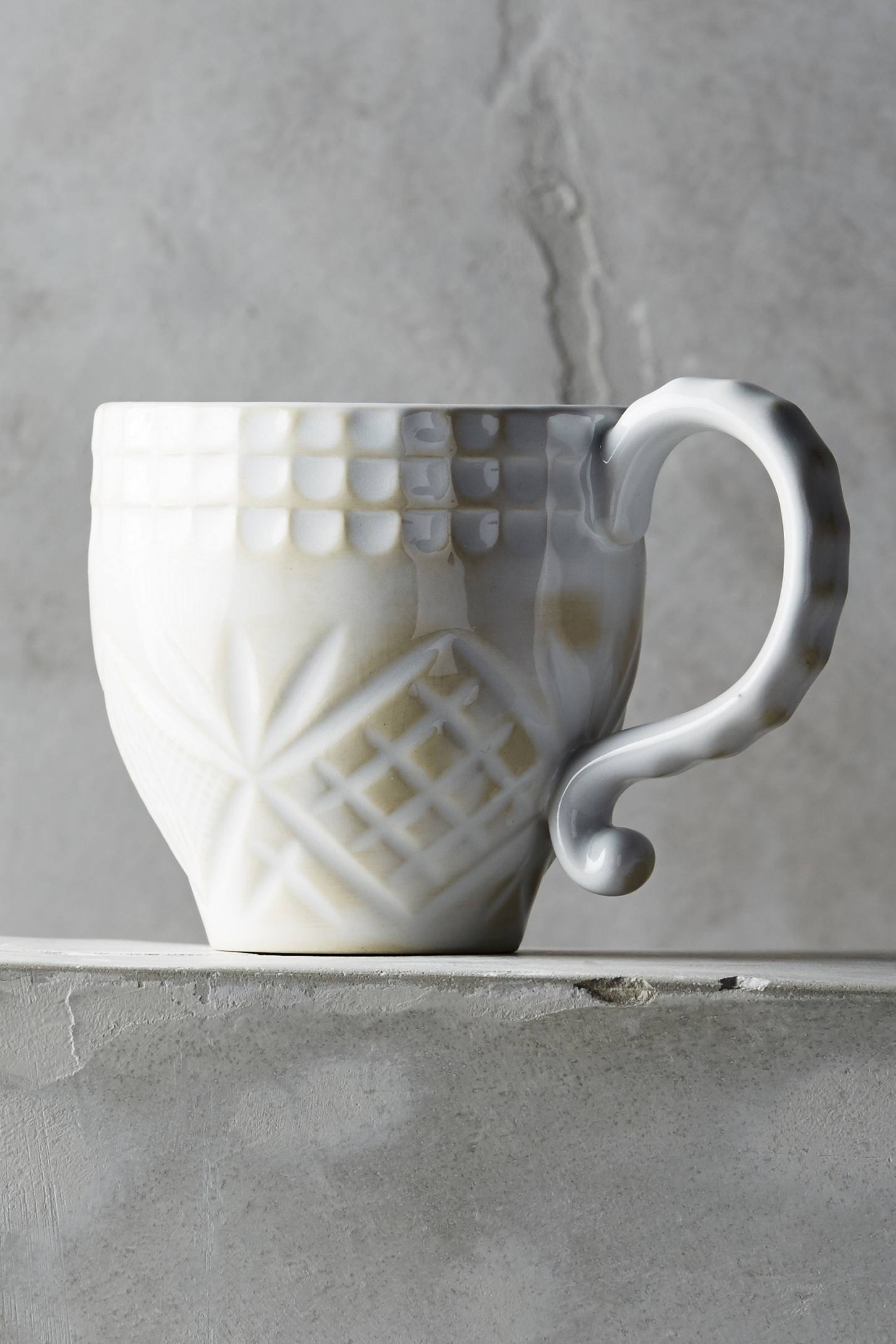 White mug from Anthropologie