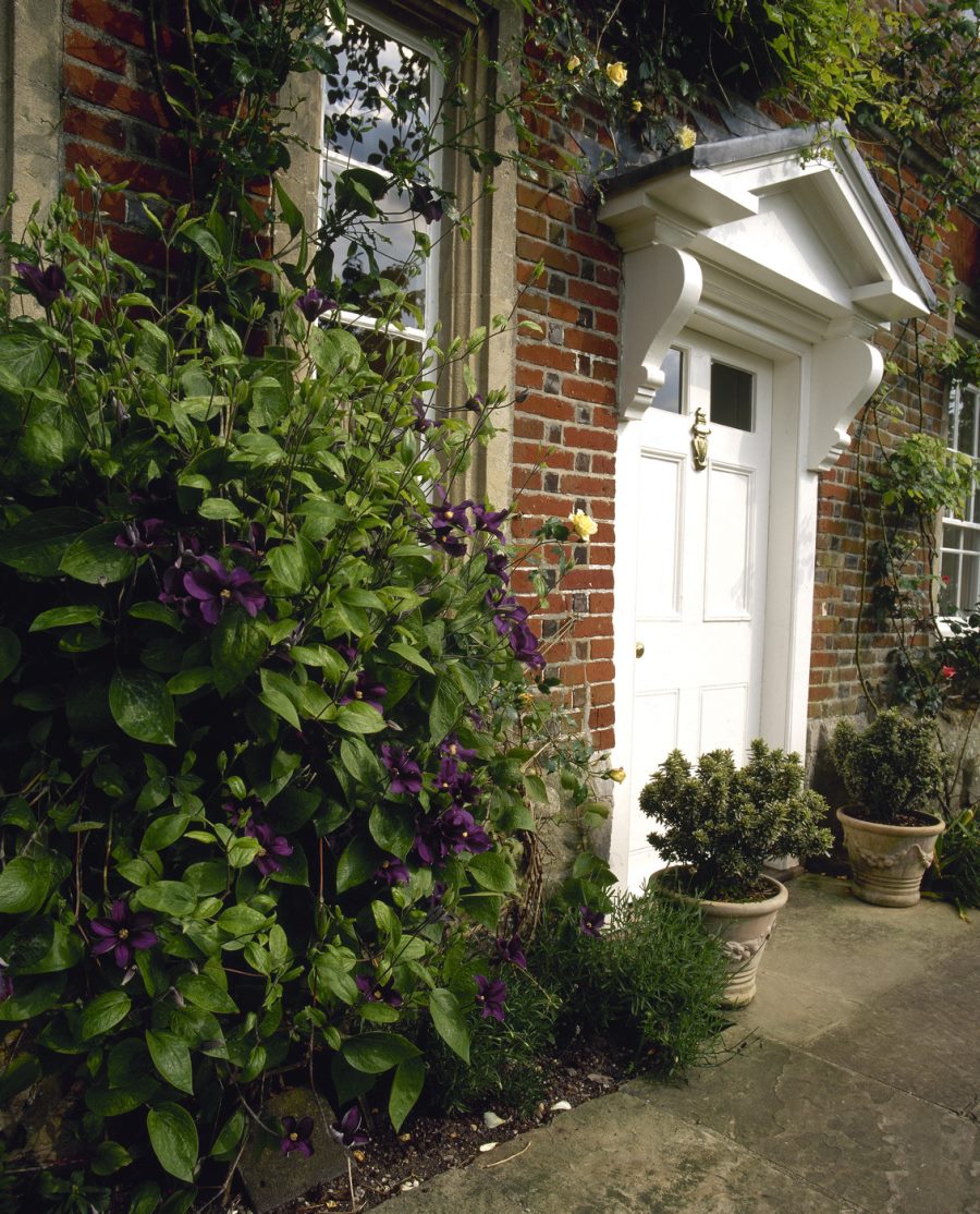 White painted front door