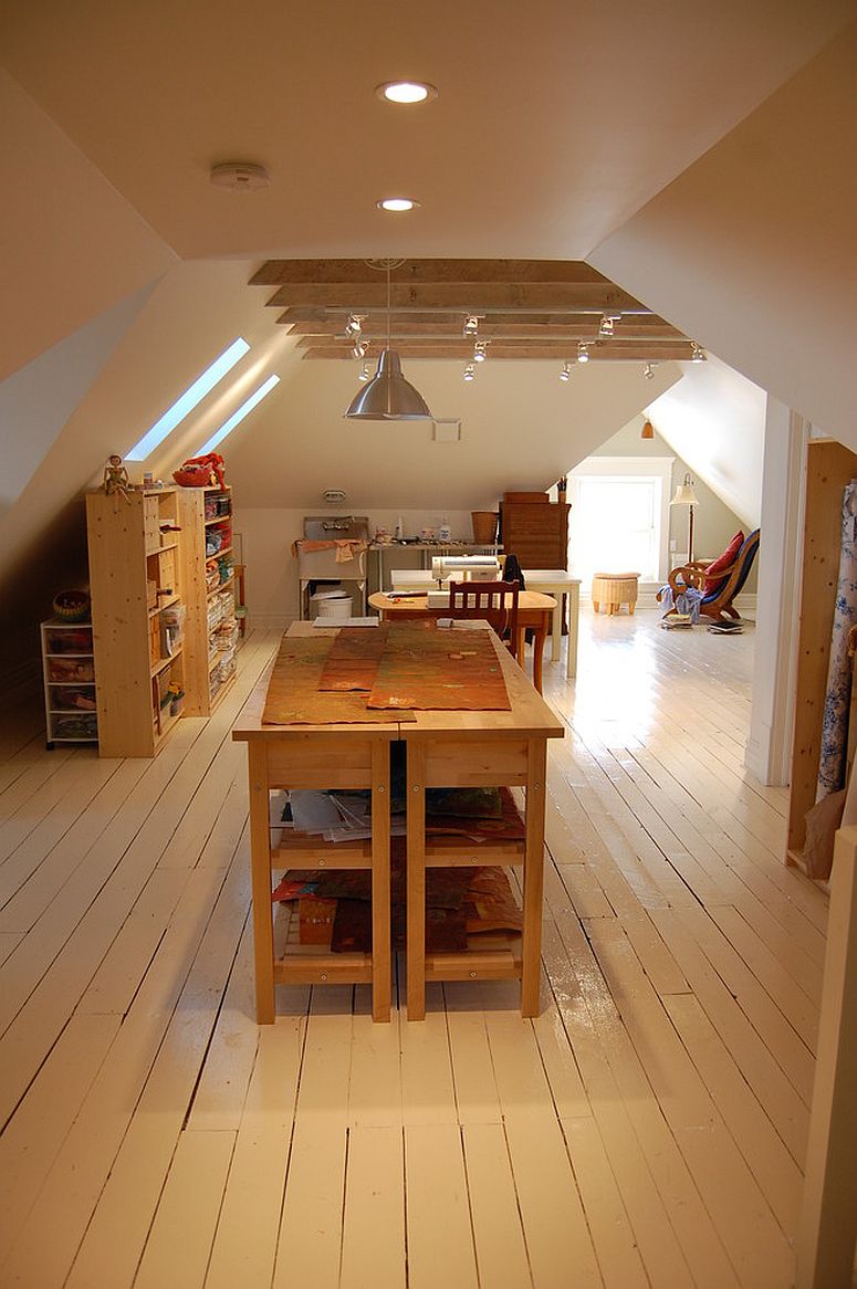 Attic space turned into an artist's studio and a playroom for kids [Design: Kawartha Lakes Construction]