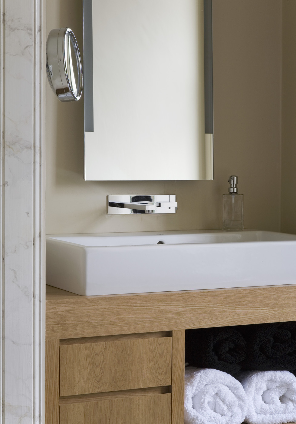 Bathroom vanity with under-sink storage