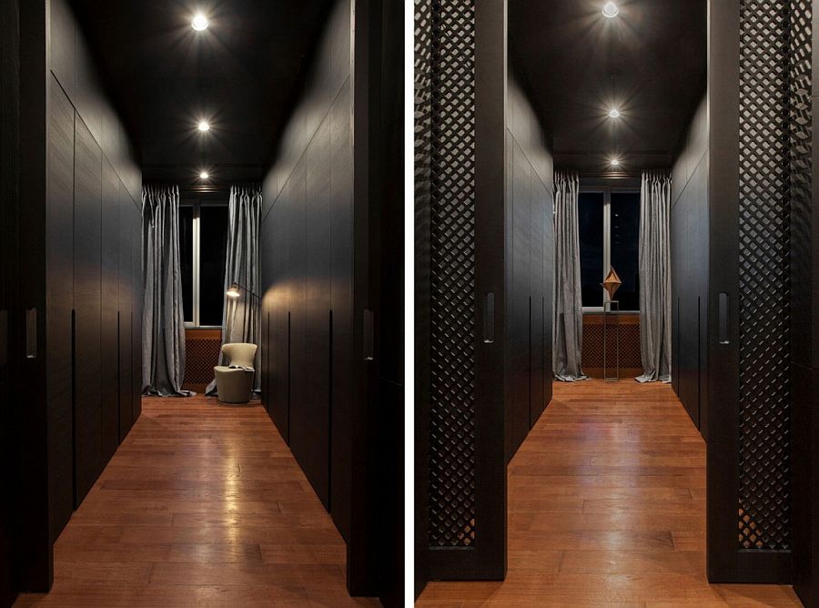 Black is the color of choice inside this posh Kiev apartment